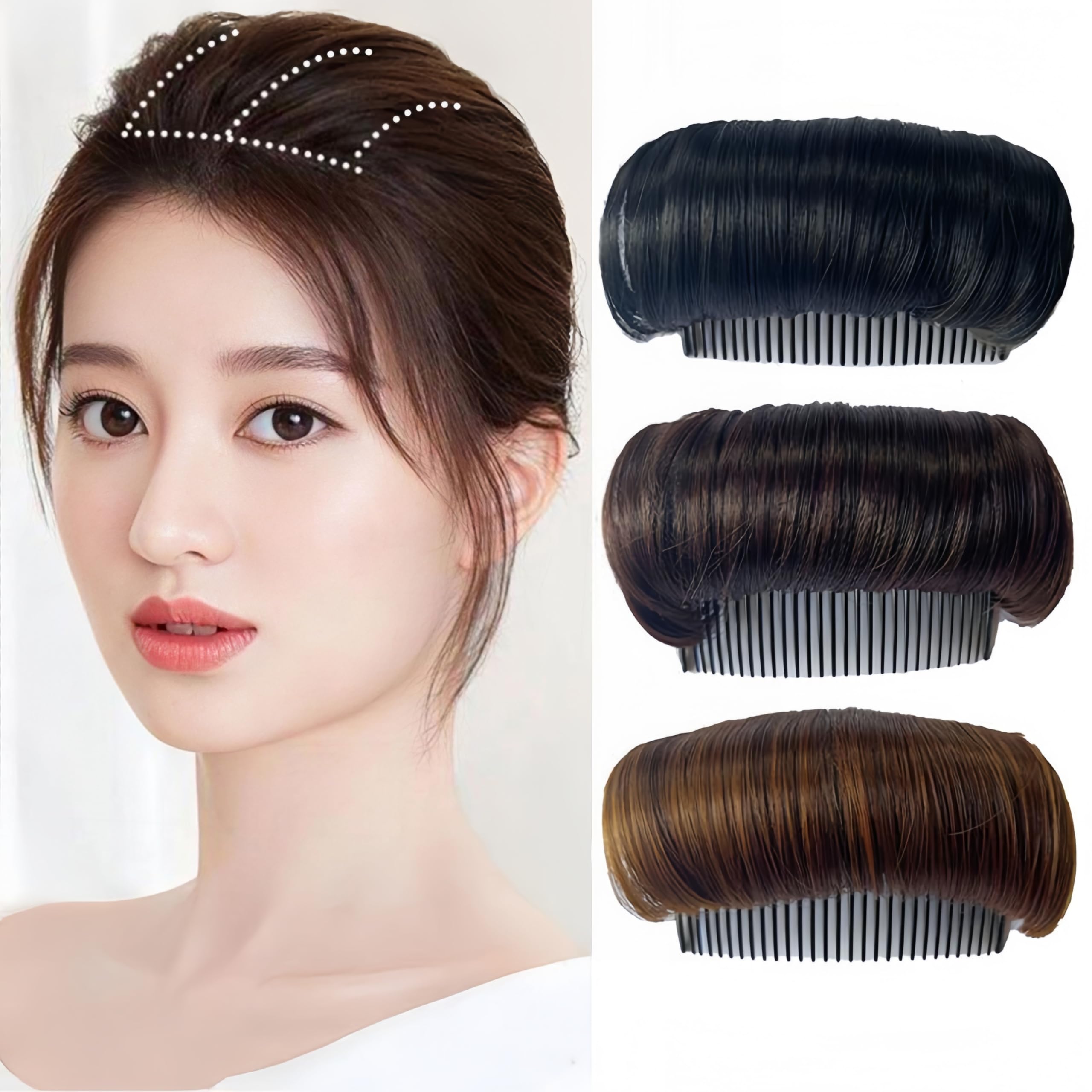 3pcs Invisible False Hair Clip, Fluffy Hair Pad Styling Tool for Women & Girls