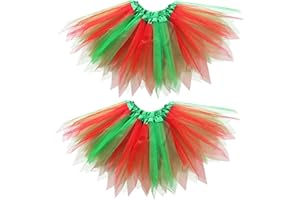 SUFEINI Girl Tutu Skirt 3-Layer Tulle Princess Ballet Dance Short Tutu Skirt Orange/Red/Purple/Green Tutu Halloween Costumes