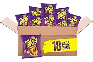 Takis Spicy Chips - Individual Snack Packs Ideal for Office Snacks - 18 Pack of Hot Chips - Perfect Chips and Crisps for Snac