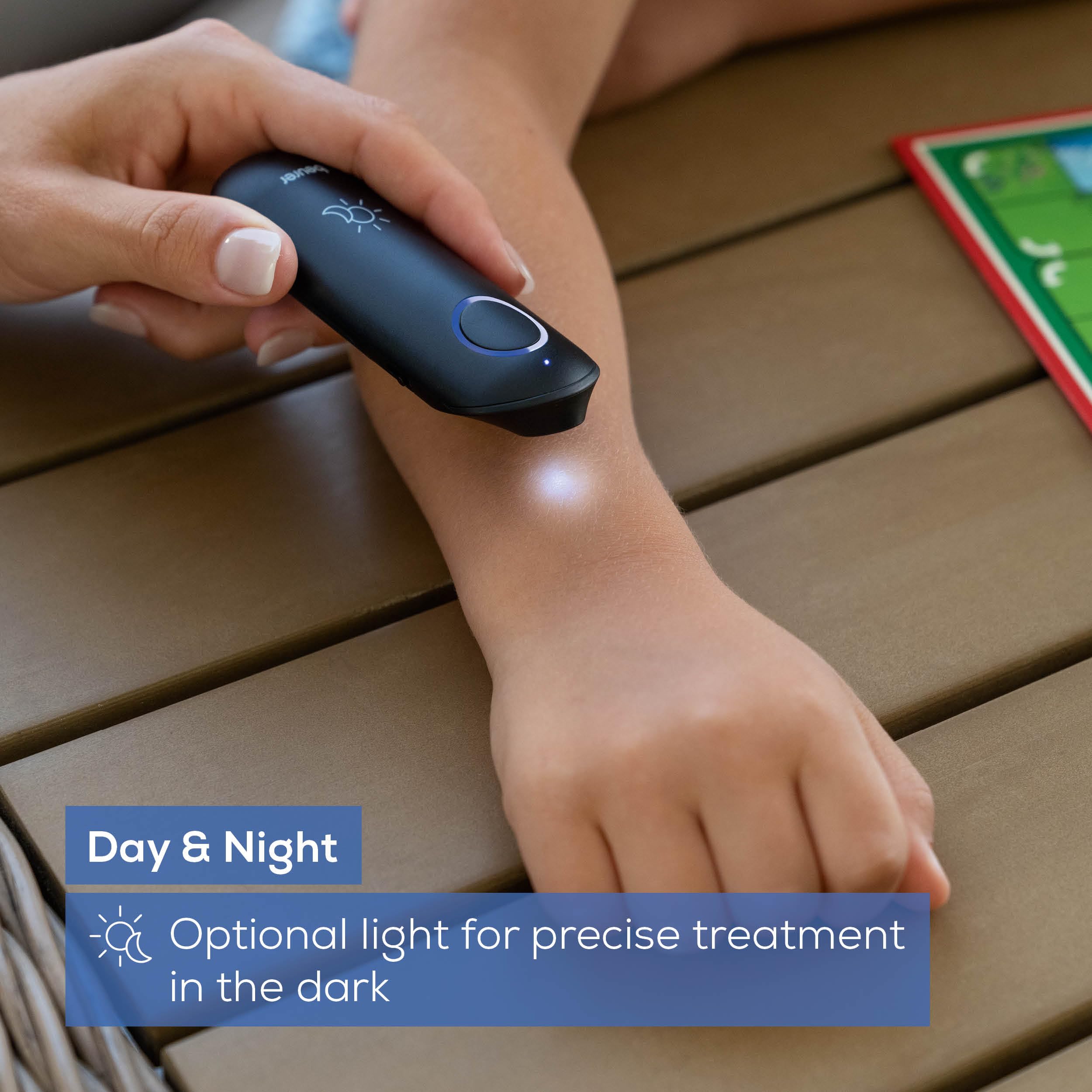 Beurer BR90 Insect Sting and Bite Relief with Light, Chemical-Free Bug Bite Healer for Day and Night, Electronic Heat Device for After Mosquito Bites to Ease Itching and Swelling
