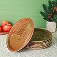 Desi Favors Green Disposable Plates - Zero Waste - Sal Palash Leaf Biodegradable Round Dinner Plates Sets - Indian Disposable Plates for Outdoor Festivals, BBQ Party, Picnics - 8x8x2 Inch (Pack of 25)