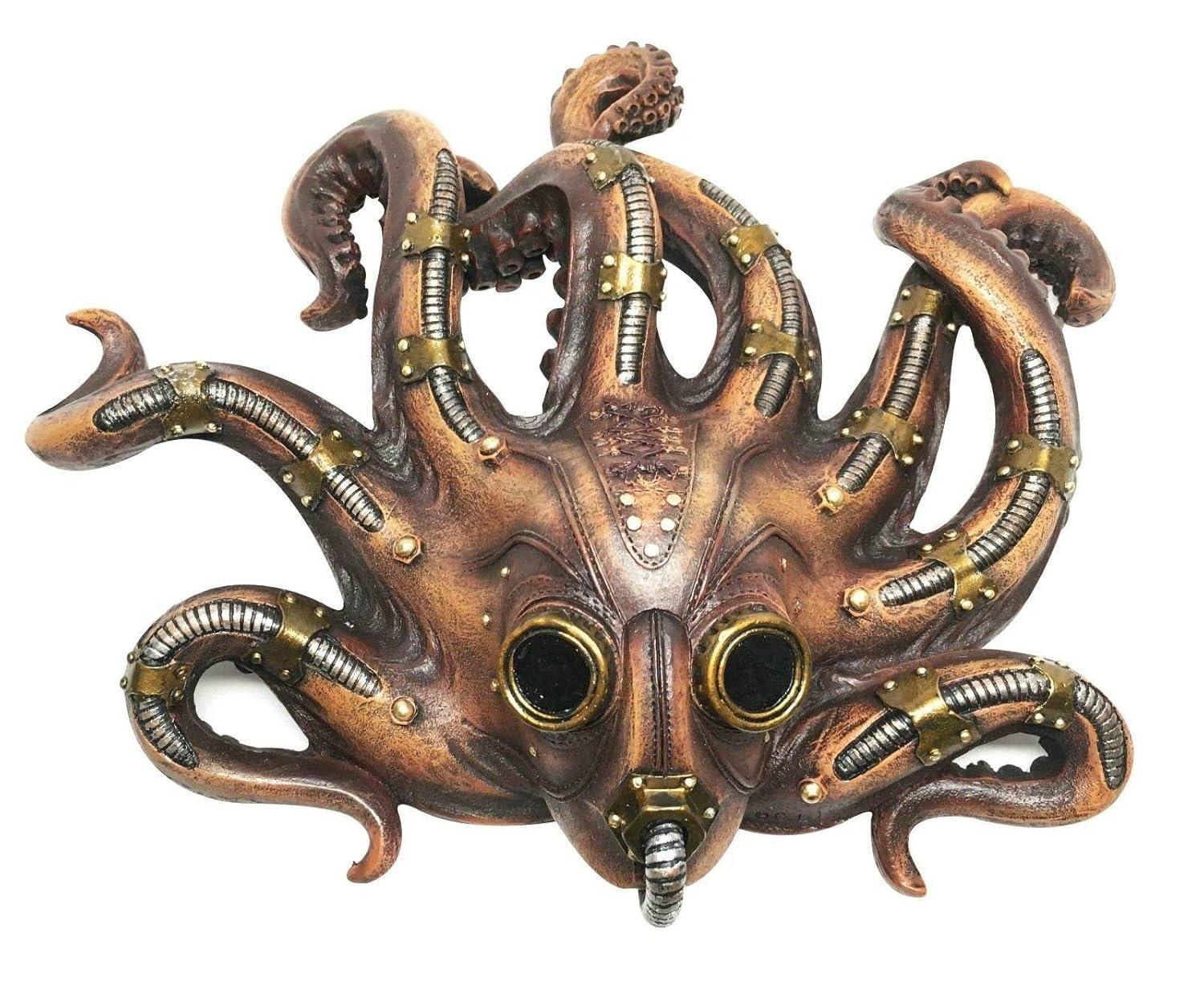 Ebros Steampunk Kraken Octopus Soldier Mask Decorative Wall Plaque 11.25" Tall Hanging Decor Figurine Victoria Sci Fi Fantasy Sculpture of Cephalopod Tentacles Aquatic Militia