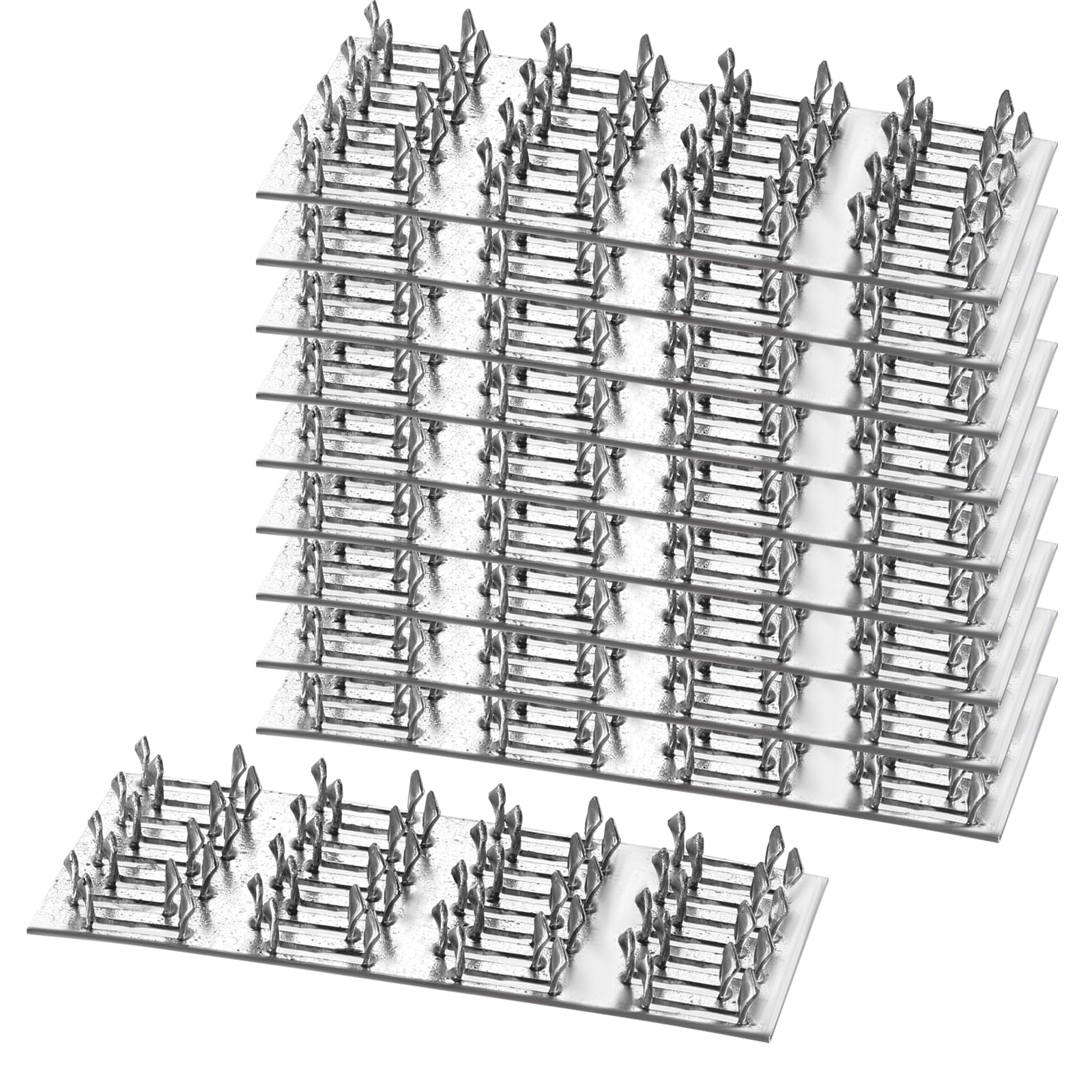 Pronged Truss Plate Flat Mending Plates with Nail Teeth Galvanized Steel Repair Tie Plate Bracket 1 mm Thick 8mm High for Roofing Trusses Wood Timber Connectors (2”x4”, 10)