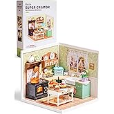 Rolife Super Creator Kits, Tiny House Building Blocks for Little Dolls, DIY Plastic Mini House Model Building Kits for Teens Aged 14+, DIY Crafts/Hobbies for Adult(Farmhouse Kitchen)