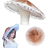 Dreamstall Mushroom Hat Costume Cosplay Accessory Hat Cap, Oversized with Wired Brim (Brown)