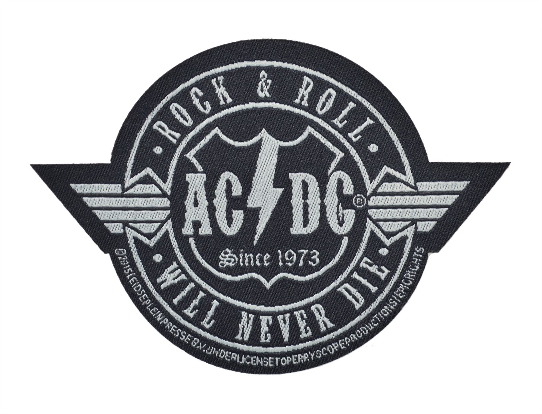 AC/DC ACDC - Patch Aufnäher - Rockn Roll Will Never die (Cutout)