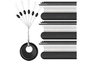 SCOTANK 600 Pk Fishing Rubber Bobber Peg Sinker Stopper Black Oval Bead Eagle Claw Texas Rig Weight Floats Stops Durability Flipping Terminal Tackle Accessories for Saltwater Freshwater 3 Size