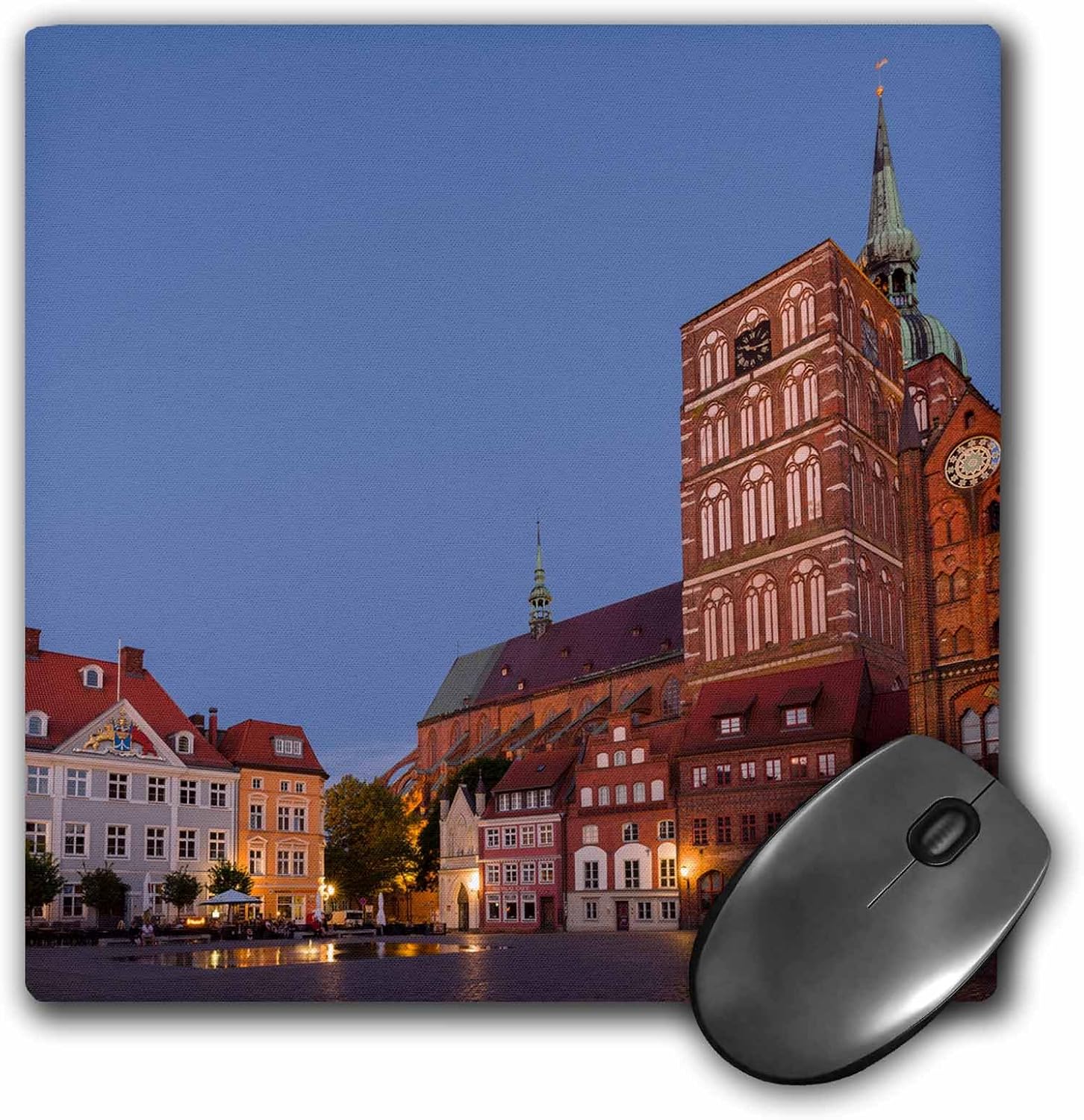 3dRose mp_277409_1 8/8-Inch "The Alte Markt/Saint Nicholas Germany" Mouse Pad - Multi-Colour