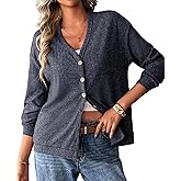 AmazingStar Womens Cardigan Sweaters Lightweight V-Neck Soft Chunky Knit Open Front Loose Fit Tops Fall Fashion 2026 Clothing