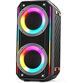 TAMPROAD Bluetooth Speaker, 300W Peak Power Wireless Boombox Speakers with Deep Bass, Portable Loud Stereo Sound Large Subwoofer with Led Light Show for Party Outdoor Camping