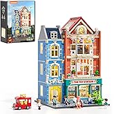 Lumibricks Toy-Store Lighting Building-Bricks Set – City Town Modular Townhouse Toy Shop Dollhouse LED Light Display Model 30