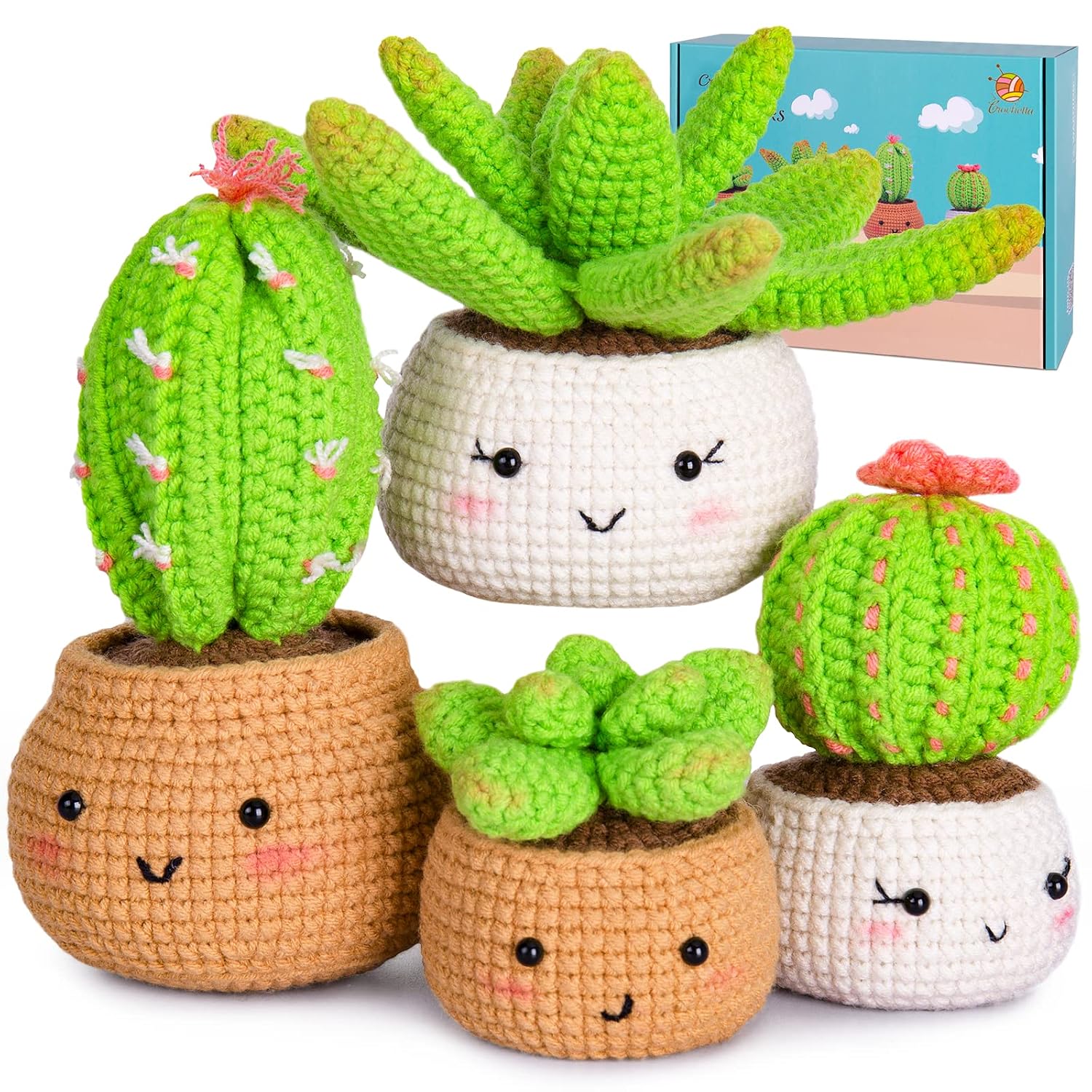 Crochet Kit for Beginners - Crochet Starter Kit with Step-by-Step Video Tutorials, Learn to Crochet Kits for Adults, DIY Knit