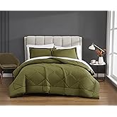 CANNON Solid Percale Olive Green Full/Queen 3 Piece Comforter Set