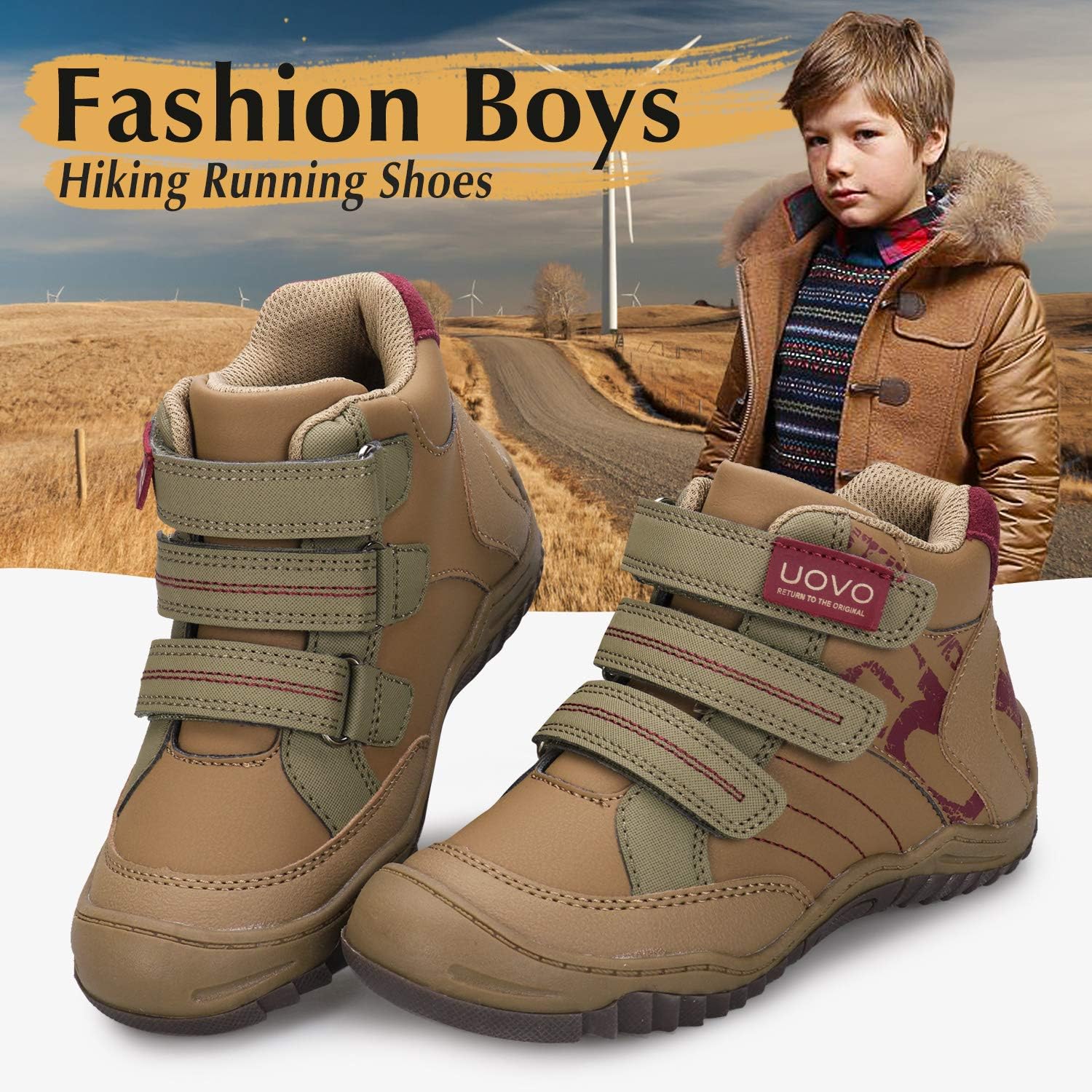  | UOVO Boys Snow Boots Boys Boots Winter Boots for Kids Waterproof Winter Snow Boots for Boys Warm Slip Resistant Outdoor (Little Boys/Big Boys) | Snow Boots