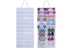 SMUK Hanging Headband Holder Organizer for Girls, Wall-mount Headband Storage Display for Women, Head Band Hair Accessories Organizer On Wall, Door, Wardrobe