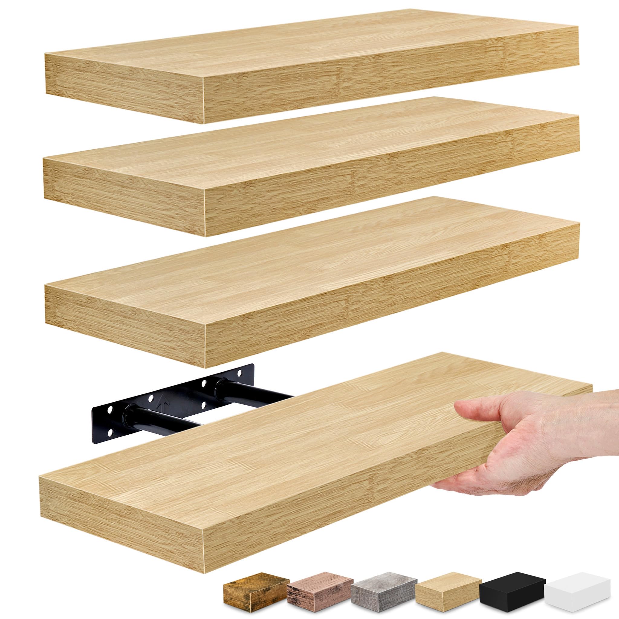 Photo 1 of ***PARTIAL SET ONLY 1*** Sorbus Floating Shelves for Wall, Bathroom Shelves Wall Mounted for Kitchen, Bedroom, Living Room, Bathroom Storage, Over Toilet, Hanging Book Shelf for Wall Home Decor (Maple Wood, 4 Pack)