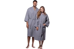 Turquaz Lightweight Unisex Waffle Kimono Bath Robes For Women & Men - Soft & Quick Dry