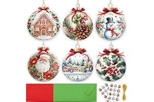 Fancy Land Christmas Cards with Envelopes Foil Embossed Ornament Shaped Greeting Cards Hanging Decorations for Holiday Party Tree Decor Supplies 24Pcs