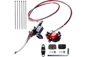 YJMKOI Upgraded Mini Bike Brake Kit, 50‘’ Hose Hydraulic Disc Brake Caliper Assembly Kit, For Baja Doodle Bug DB30 Blitz Dirt Bug Racer Coleman Predator 79cc 97cc 2.8hp Mini Bike Parts (Without Brake Disc)