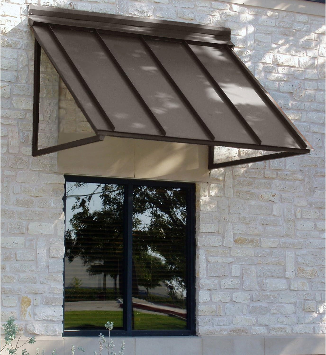 4 ft. Houstonian Metal Standing Seam Awning (56 in. W x 24 in. H x 36 in. D) Bronze