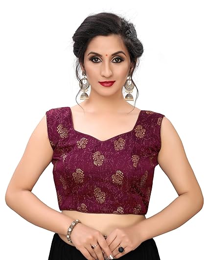 Women's Printed Silk Blouse With V-Neck (BL-20039)_Free_Size