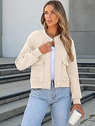 ANRABESS Women Cropped Bomber Jacket 2025 Fashion