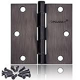 18 Pack Door Hinges, 3.5 x 3.5 Inch Oil Rubbed