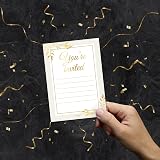 Cardlyst A6 Party Invitations 25 Pack White Gold Foil Print Birthday Baby Shower view 4