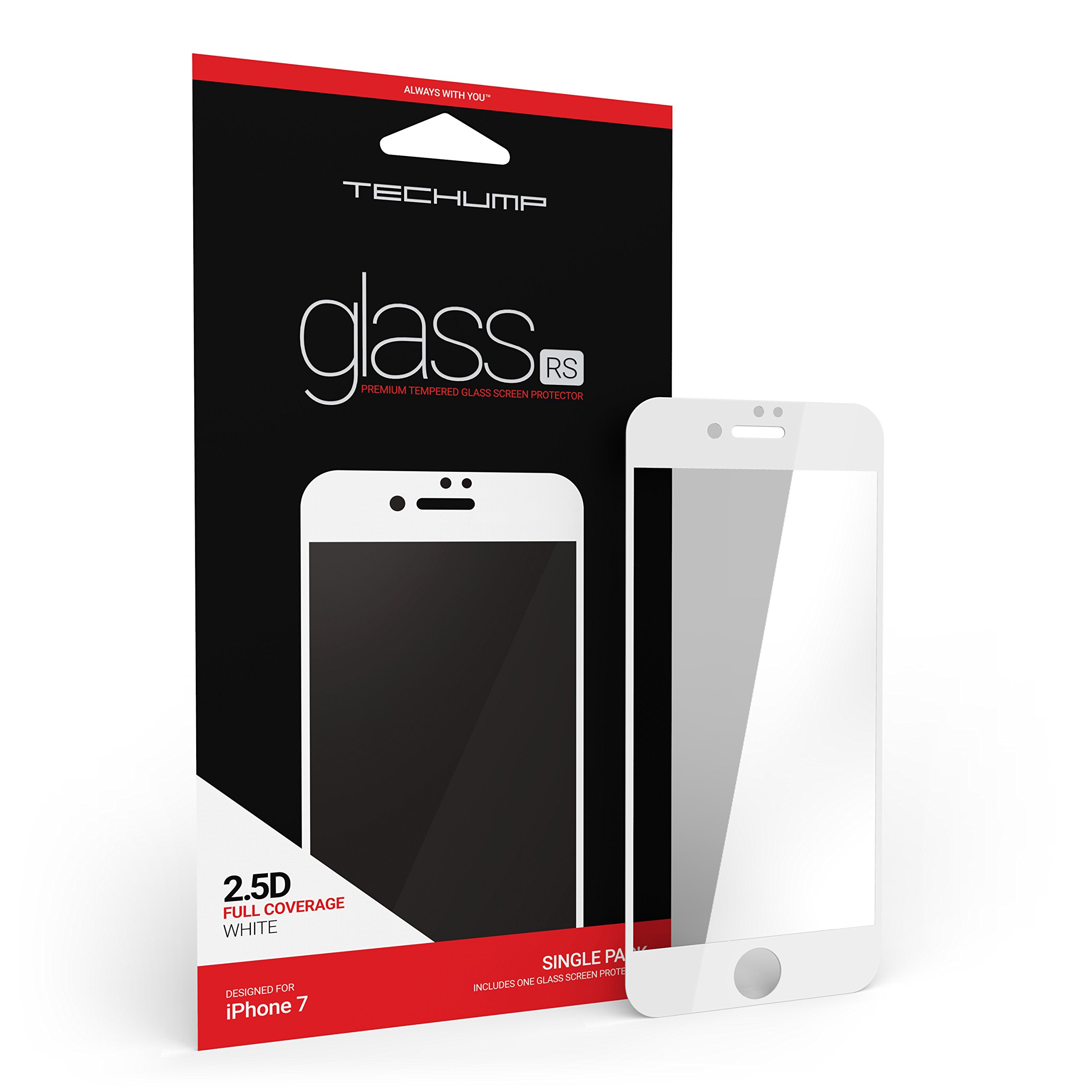 Techump TU010502 Premium Tempered Glass Curved Screen Protector for iPhone 8/iPhone 7 - White