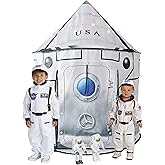 LimitlessFunN Space Rocket Ship Pop Up Kids Play Tent | Includes Star Lights & Carrying Case |, Children Indoor Castle Playhouse for Boys, Toddlers, 41" D x 41" W x 53" H