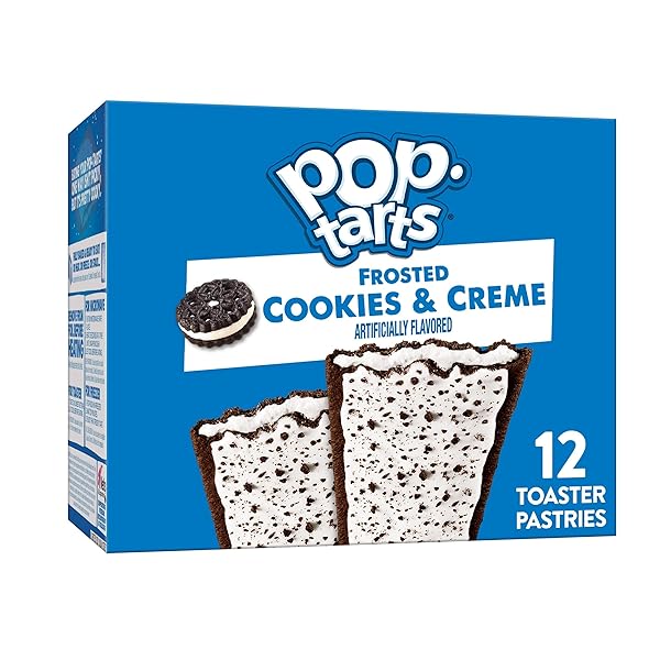 POP-TARTS TOASTER PASTRIES, BREAKFAST FOODS, KIDS SNACKS, COOKIES AND CREME, 20.3OZ BOX (12 POP-TARTS)