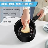 Topwit Hot Pot Electric 1.5L Ramen Cooker Dual Power 250W 600W Nonstick Black view 6