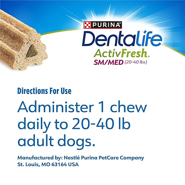 DENTALIFE ACTIVFRESH PACK OF 3 DOG CHEWS FOR SMALL AND MEDIUM DOGS 20-40 LBS., DENTAL CHEWS TO FRESHEN BREATH, CHICKEN FLAVOR, 22.5 OZ. EACH, 30 CHEWS EACH/90 TOTAL CHEWS – 30 CT. POUCH