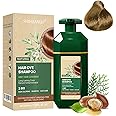 SHIHUANUO Hair Dye Shampoo 3 in 1 for Gray Hair Coverage, Herbal Ingredients Natural Shampoo Hair Dye for Women & Men/Ammonia-Free 520ml(Linen)