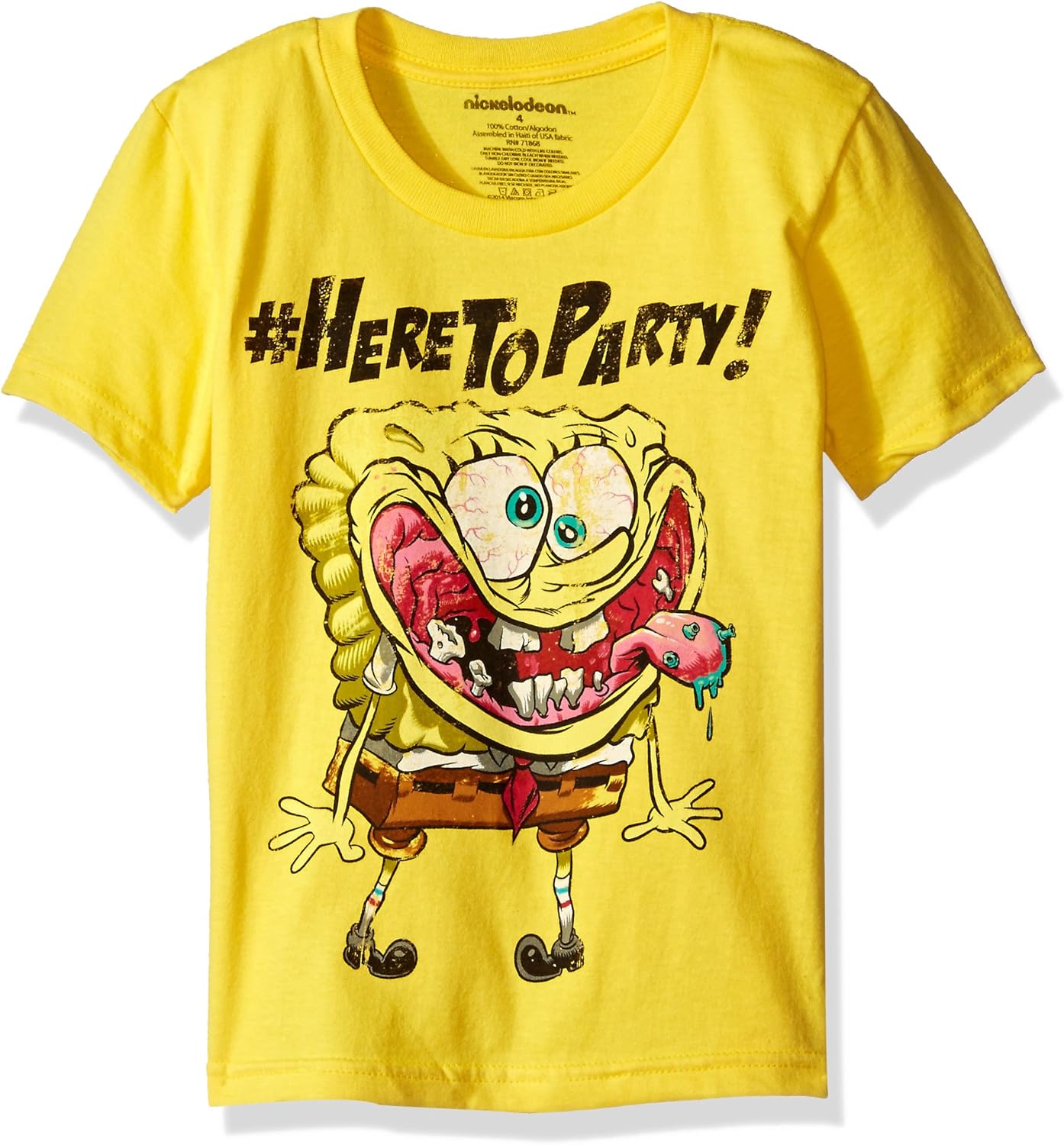 Spongebob Little Boys' Heretoparty Short Sleeve TShirt