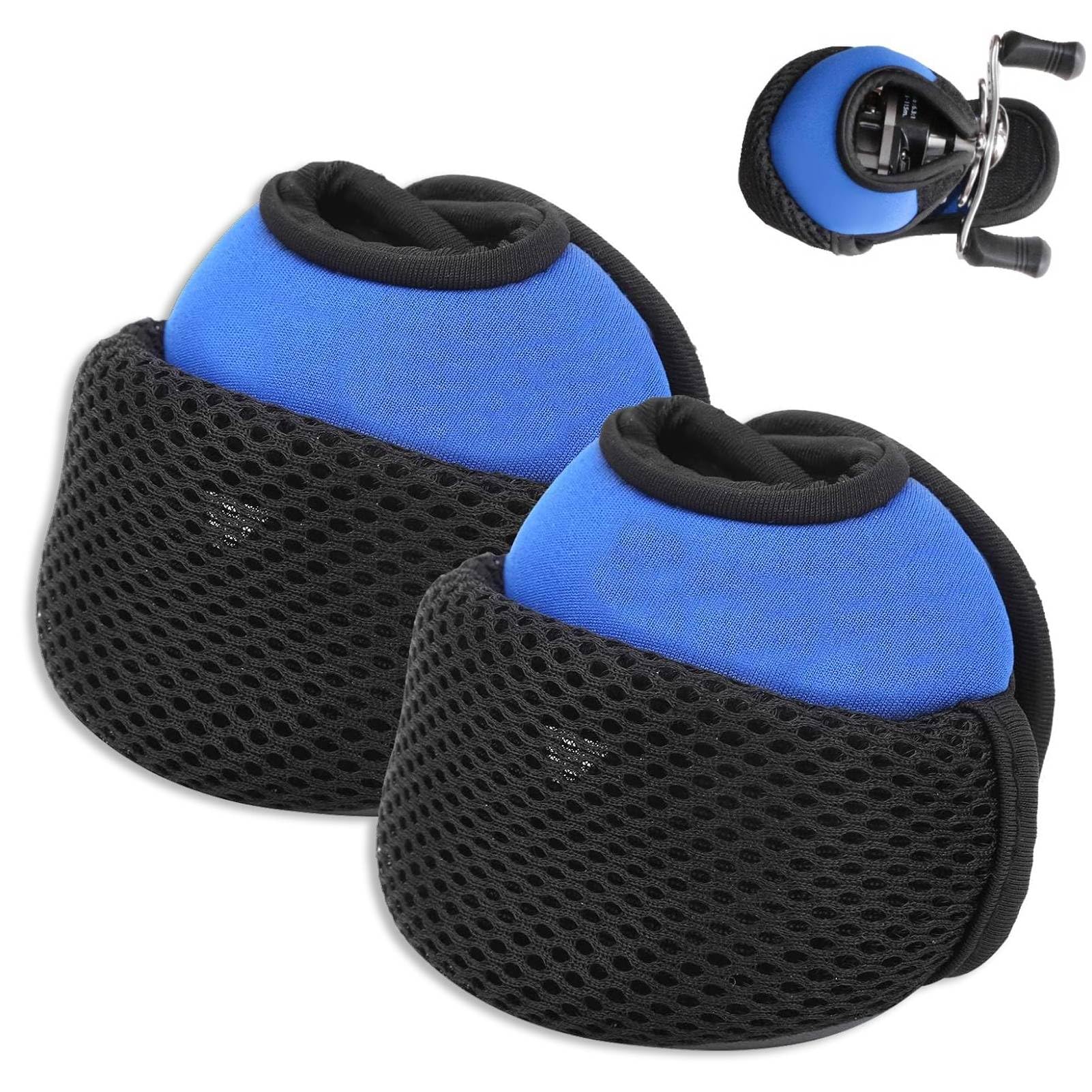 HERCHR 2Pcs Bait Reel Protective Case, 150x115 mm/5.9x4.5 in Fishing Reel Bag Reliable Bait Reel Protective Case Breathable Baitcasting Reel Protector Soft Protective Cover for Fishing Wheels
