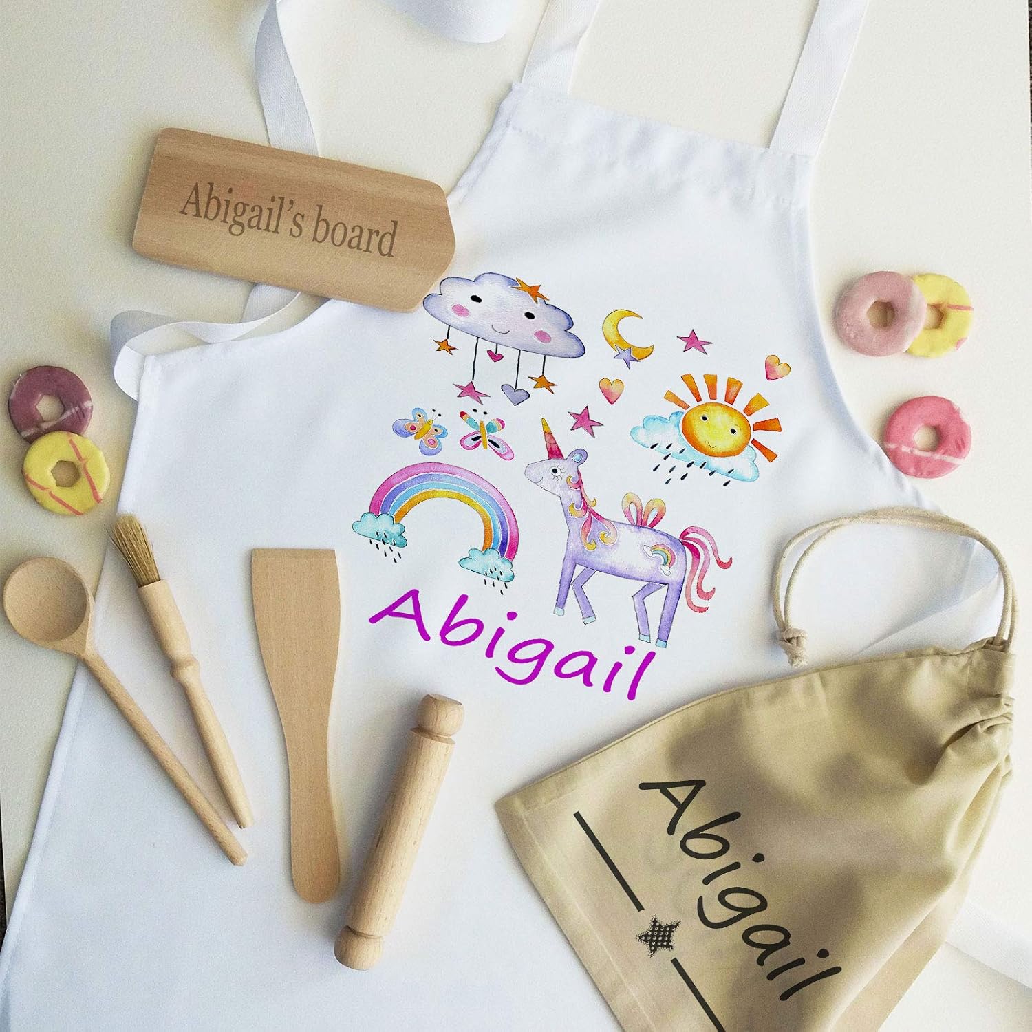 kids personalised baking set