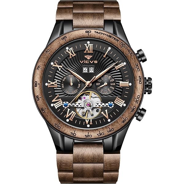Amazon.com: VICVS Men's Wooden Watch, 100% Natural Wood Watch