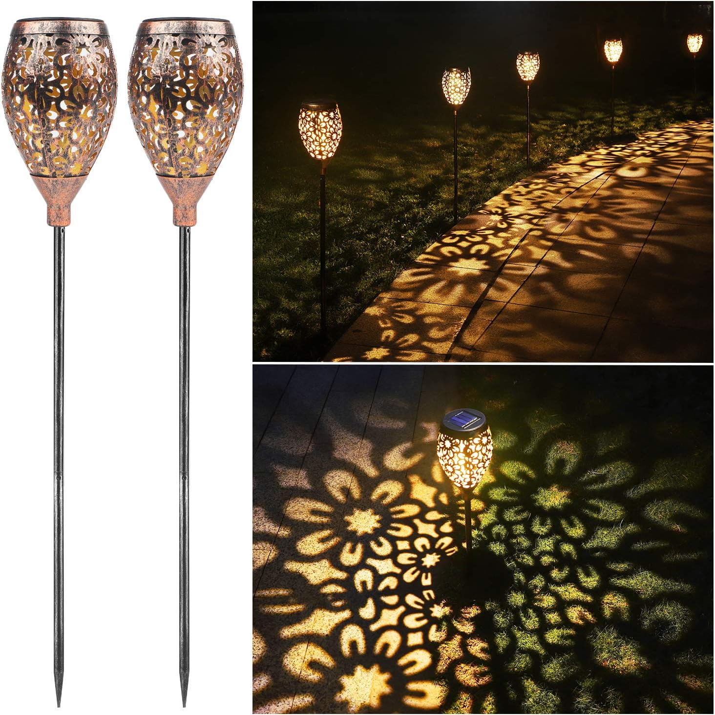 Luces Solares Jardín Lámpara LED para Exterior IP44 Impermeable