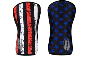 Bear KompleX Compression Knee Sleeves, Fitness & Support for Workouts & Running. Sold in Pairs-Training, Weightlifting, Wrestling, Squats & Gym Use. 5mm&7mm Thick, Multicolor Options