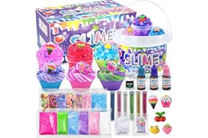 Elover Clear Slime Making Kits with Premade Slime for Kids DIY with 35 Sets Add-ins Jumbo Kit for 6-12 Years Old Girls Boys Present Party Favors