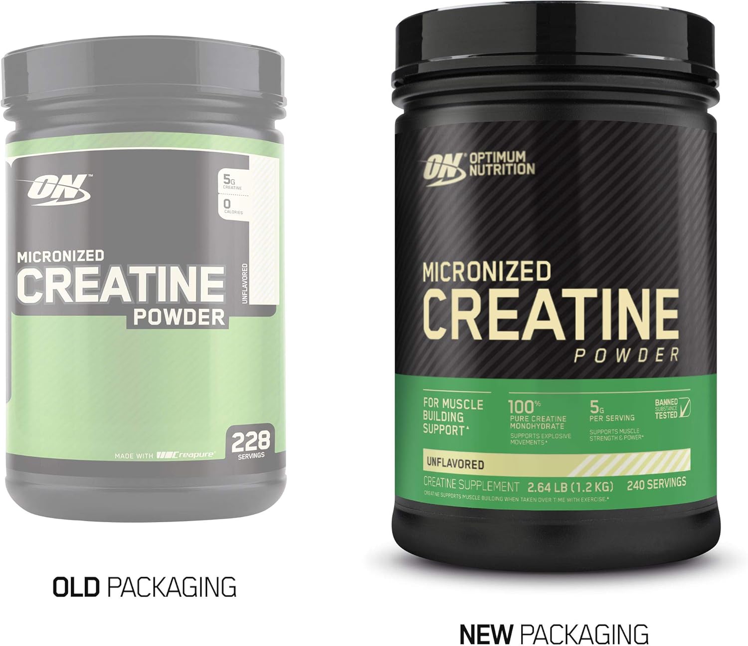 Optimum Nutrition Micronized Creatine Monohydrate Powder, Unflavored, Keto Friendly, 240 Servings (Packaging May Vary): Health & Personal Care