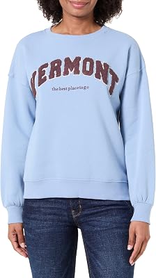 Vermont Round Neck Sweatshirt, Chinese Blue, S Women's
