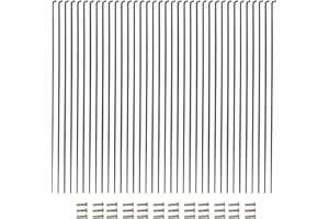 Vincita 36 Pieces 14G J Bend Bicycle Stainless Steel Spokes 254mm - 294mm with Brass Nipples for MTB Wheel Spokes, Ebike, Downhill, Trekking, City Bikes - Replacement/Repair Spokes