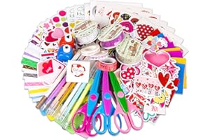 SICOHOME Scrapbooking Supplies Kit,Valentine's Day Scrapbooking Kit,Love Heart Sticker for Kids Adults,Love Craft Kit for Scrapbook Card Making Diary Planner Journal Classroom Craft Project