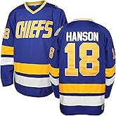 Phoneutrix Hanson Brothers Charlestown Chiefs 16 Jack 17 Steve 18 Jeff Slap Shot Movie Hockey Jersey Blue