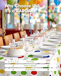 Pureegg Plastic Table Cloth Disposable 10 Pack, 54