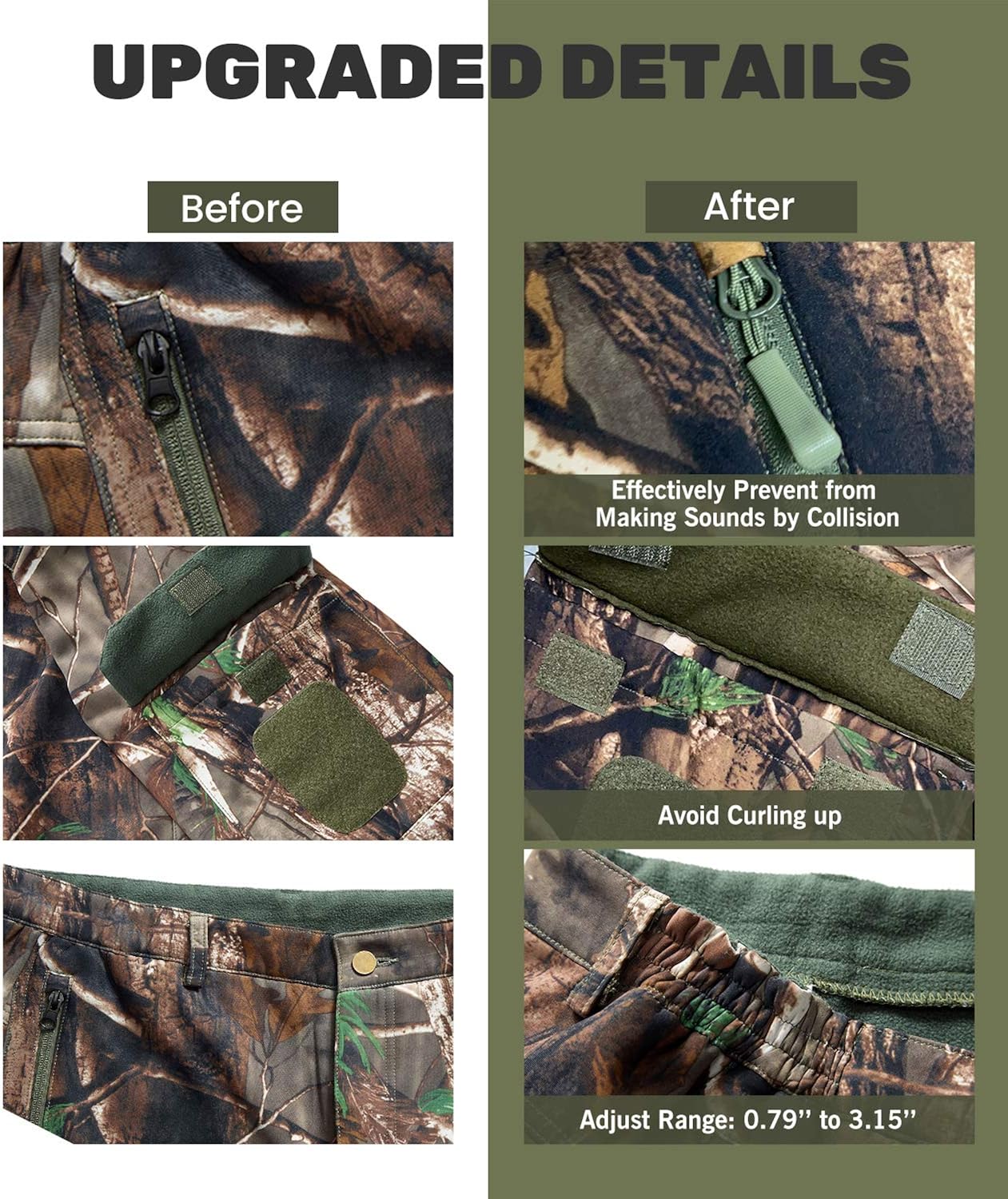NEW VIEW Upgraded Hunting Clothes for Men,Silent Water Resistant Hunting Suits,Hunting Jacket and Pants: Clothing