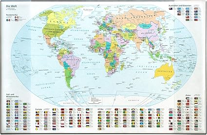 Idena 14012 Sous Main Carte Du Monde 68 X 44 Cm Transparent