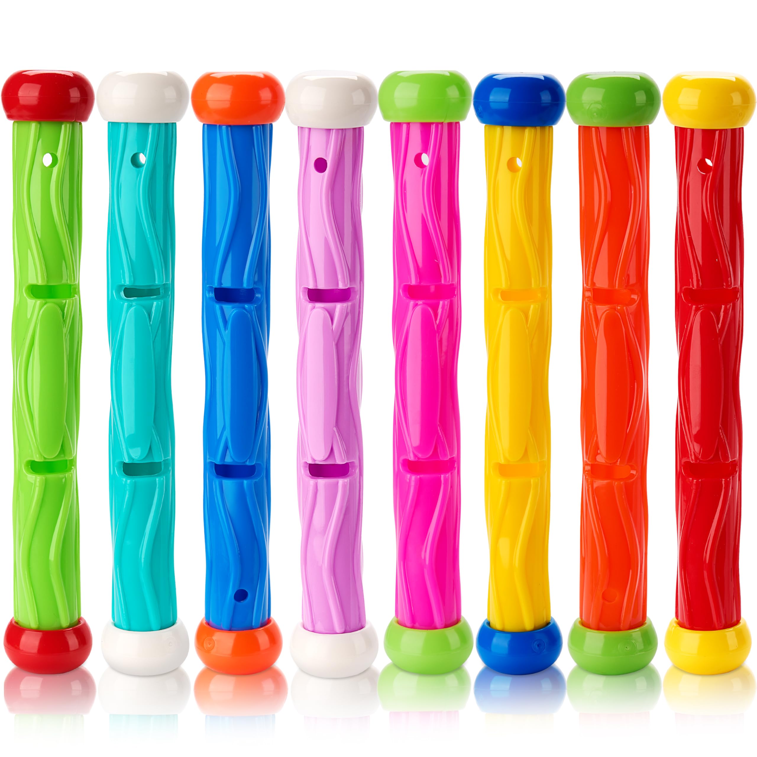 JOYIN Diving Sticks Pool Toys, 8 Pcs Underwater Training Pool Dive Stick for Kids, Colorful Swimming Toy Sinking Throwing Sticks for Kids Gifts Summer Swim Training Water Fun Pool Games(Sticks)
